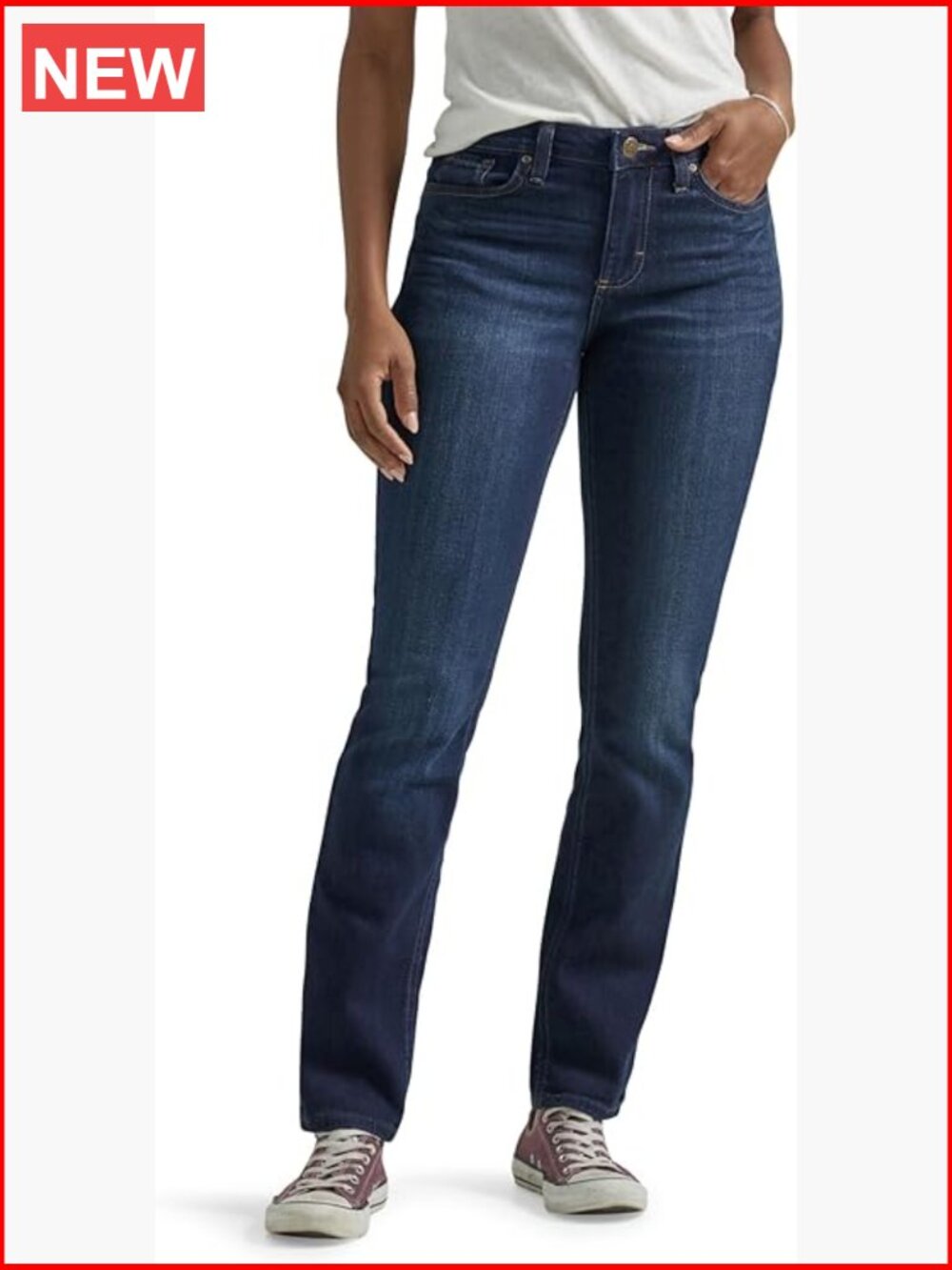 Mid Rise Straight Leg Jean, 78% Cotton 20% Polyester 2% Spandex, Regular Fit